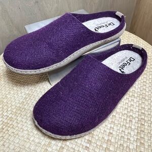 Dr Feet Purple Wool/leather Slippers size 38